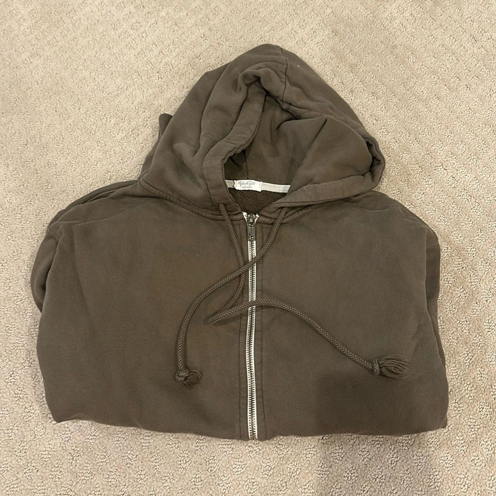 Olive green John Galt Zip up, NOT OVERSIZED